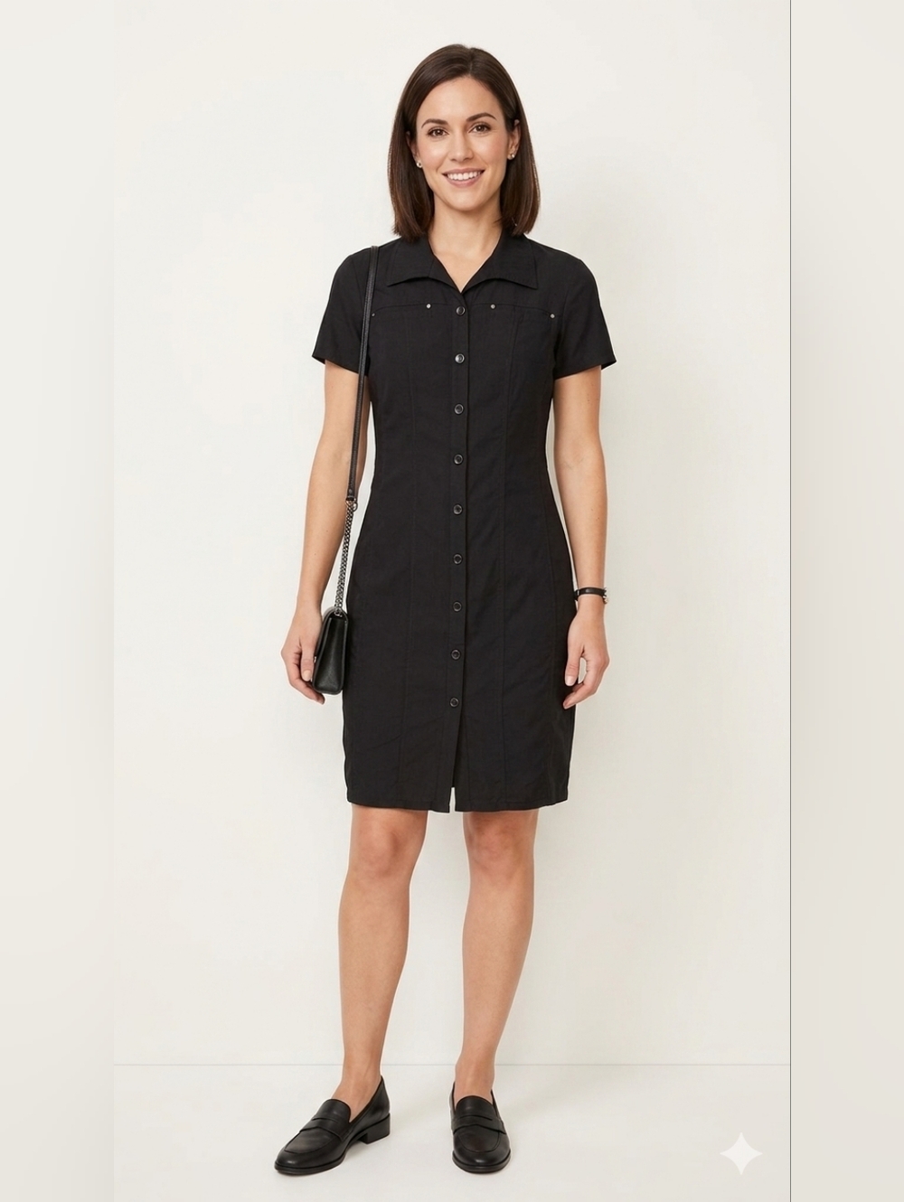 391. Simon Chang Denim - Button-Front Short Sleeve Dress